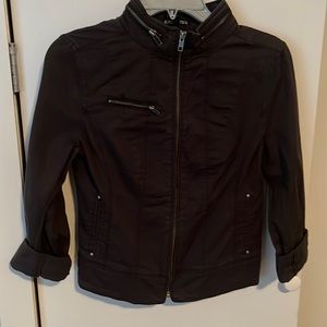 Express Zipper Detail Moto Jacket